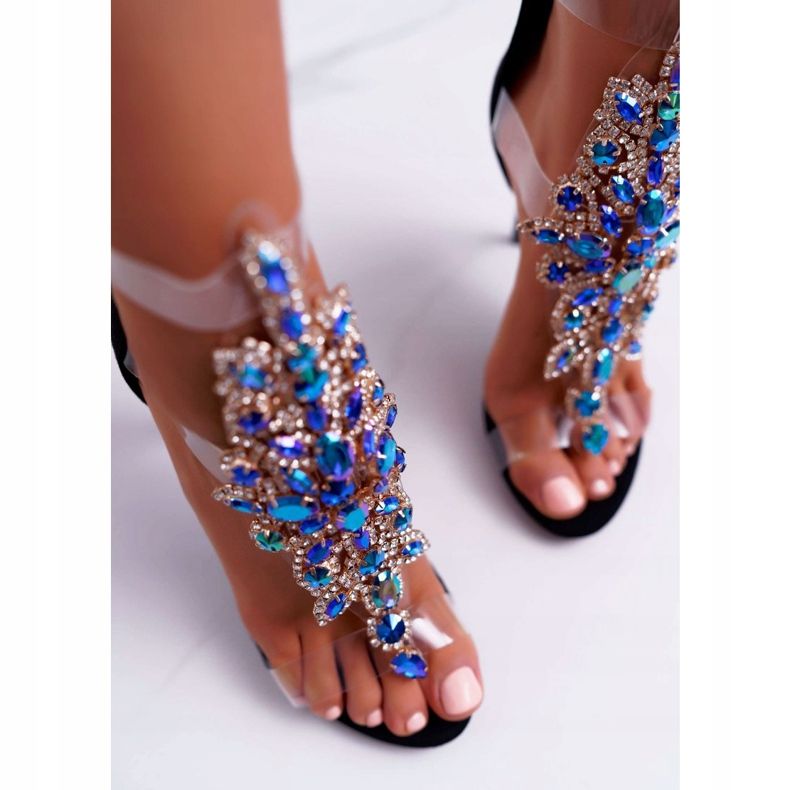 Women's Sandals On High Heel Lu Boo Suede Black 2047-89 Milleni 2