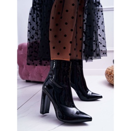 SEA Women's Boots On a High Heel Lacquered Black Demens 1