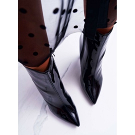 SEA Women's Boots On a High Heel Lacquered Black Demens 2