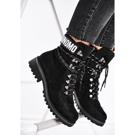 EVE Women's Boots On A Flat Heel With A Zipper Black Popsi 2