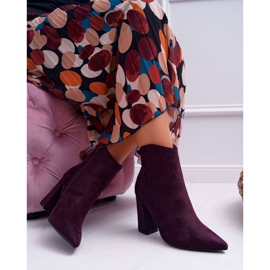 EVE Women's Boots On a Heel In Spitz Suede Violet Summe 1