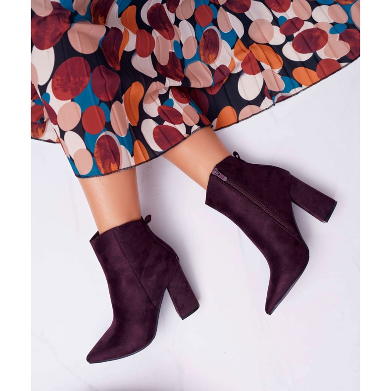EVE Women's Boots On a Heel In Spitz Suede Violet Summe 2