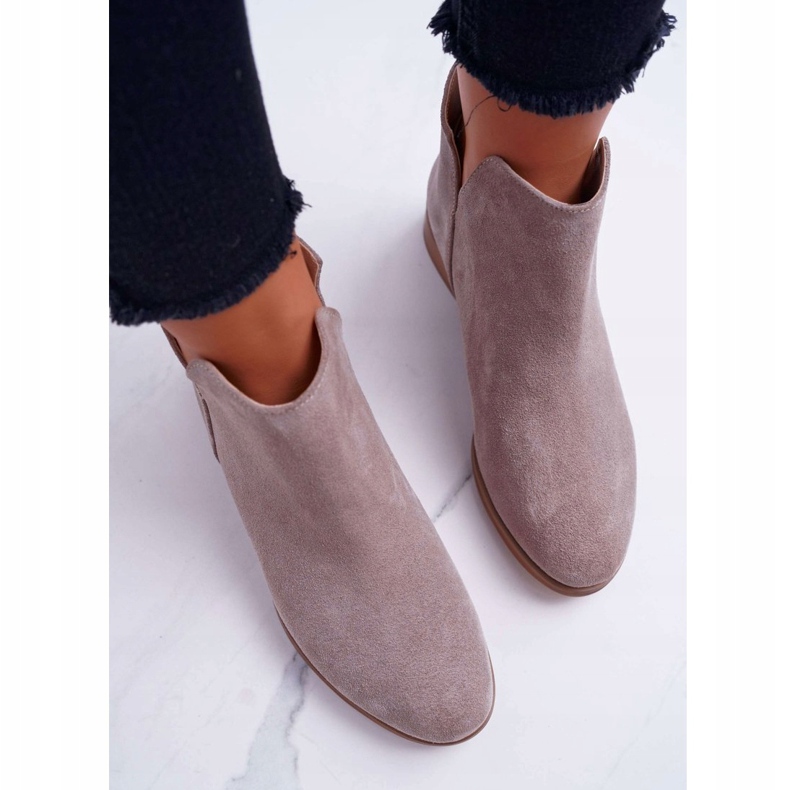 Nicole Women's Boots On Flat Heel Spring Leather Cappuccino Madness beige 2