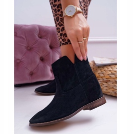 Women's Boots Hidden Wedge Flat Heel Black Nicole 2419 1 Women's Boots Hidden Wedge Flat Heel Black Nicole 2419 1