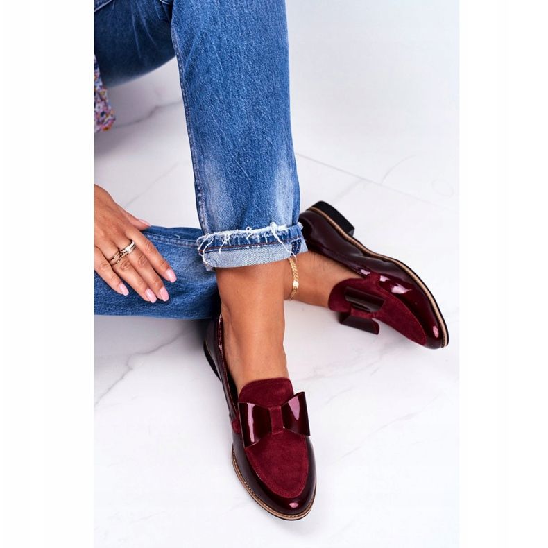 Women's Brogues Maciejka Lacquered Loafers Burgundy 04099-44 / 00-1 multicolored 2