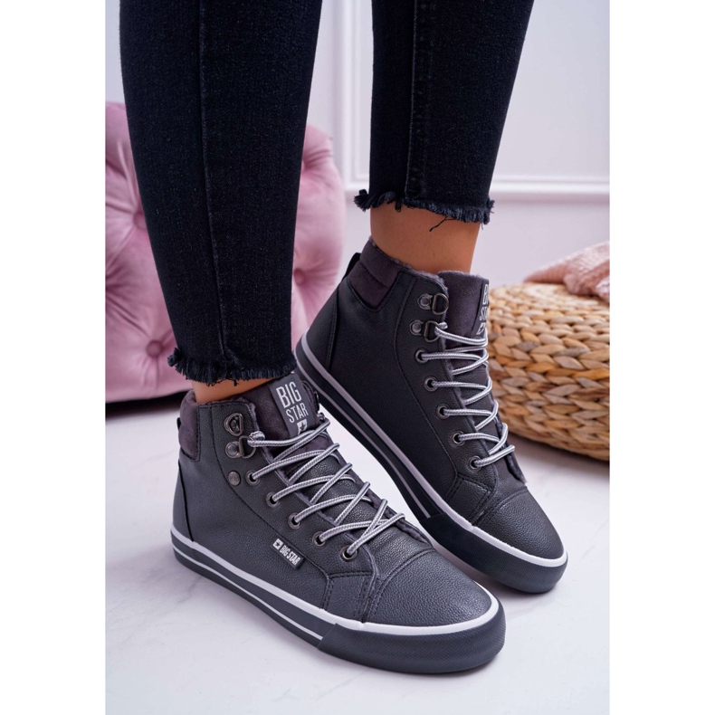 Women's Sneakers Big Star High Gray Warm EE274413 grey 2