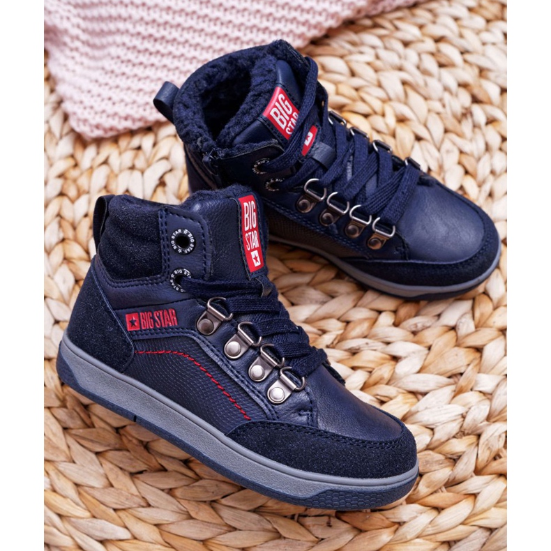 Children's Boy's Shoes Sneakers Big Star Sheepskin Navy Blue EE374088 1