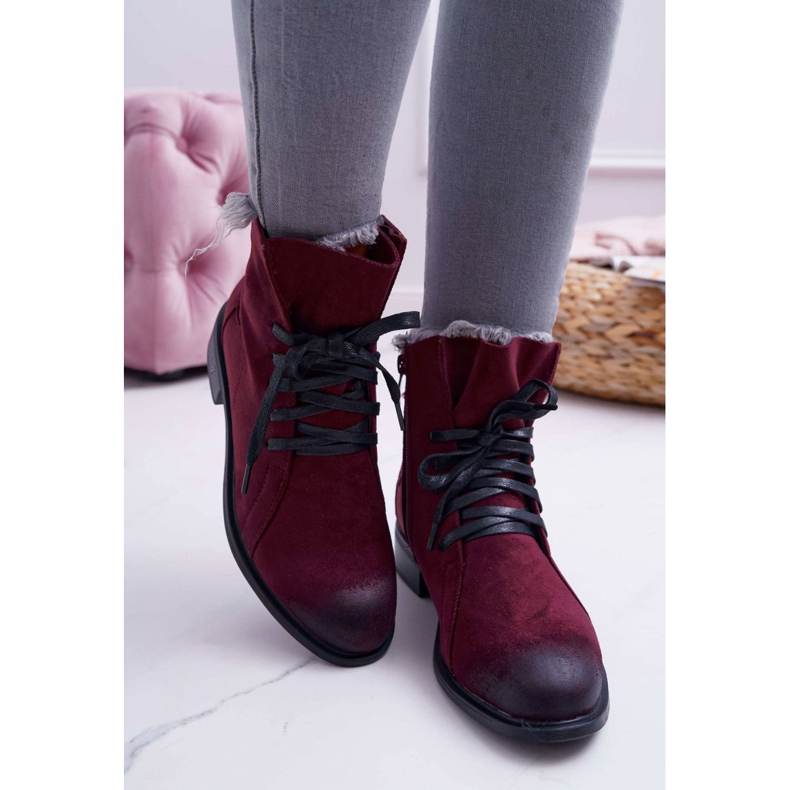 Vinceza Women's Boots On Flat Heel Workery Burgundy Teref red multicolored 2 Vinceza Women's Boots On Flat Heel Workery Burgundy Teref red multicolored 2