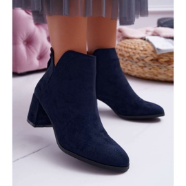 Vinceza Women's Boots On Heel Suede Navy Blue Mimosa 1