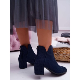 Vinceza Women's Boots On Heel Suede Navy Blue Mimosa 2