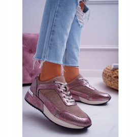 Women's sports shoes Beige Sergio Leone Ondar brown pink 1