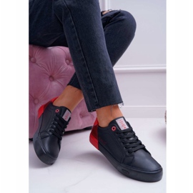 Women's Cross Jeans Black Sneakers EE2R4019C red 1
