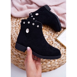 POPA Children's Black Boots with Crystals Venici Flat Heel 1 POPA Children's Black Boots with Crystals Venici Flat Heel 1
