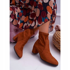 Women's Boots On High Heel Sergio Leone Slip-On Camel LikeStar brown 2