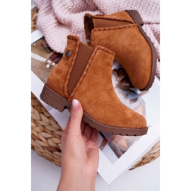 POPA Children's Boots Flat Heel Camel Sicarro brown 1