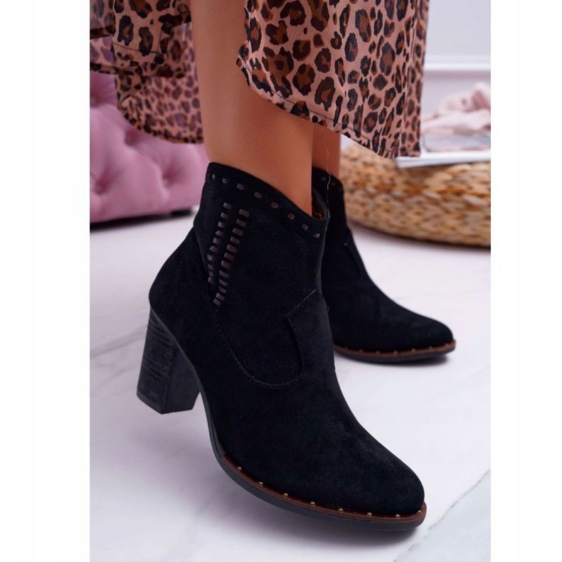 FP1 Women's Boots On Heel Suede Black Westema 1