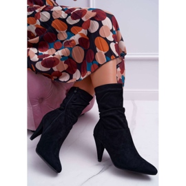 HAN Women's Boots On A High Heel Over The Ankle Black Temma 2