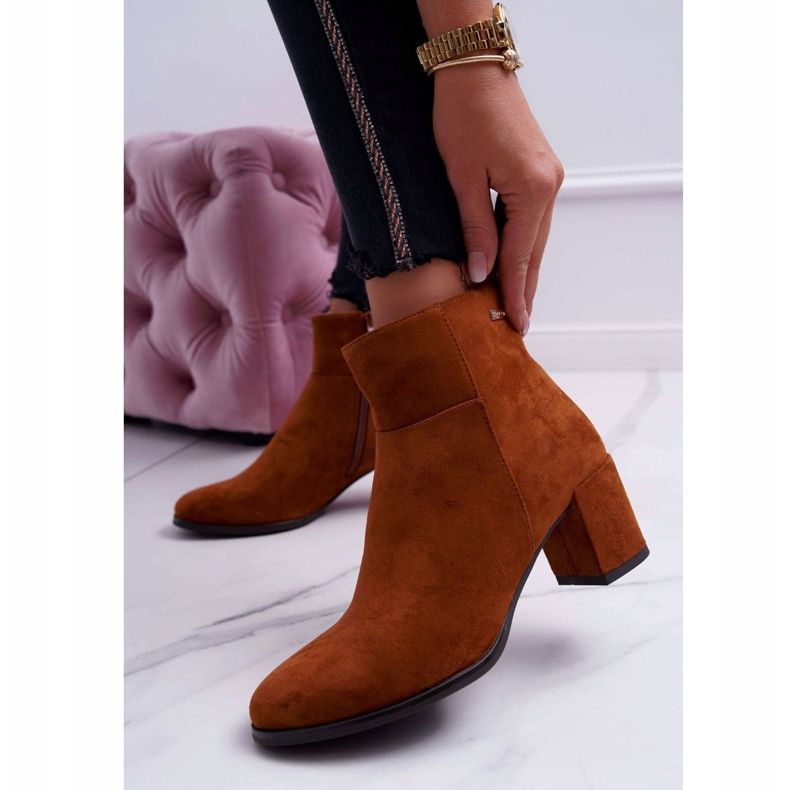 Women's Boots On High Heel Sergio Leone Camel BT522 brown 1