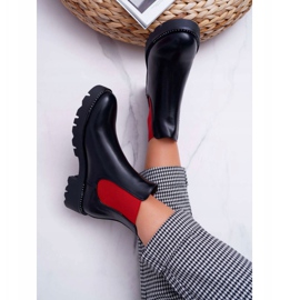 HAN Women's Booties Jodhpur boots Red Erasers Black Superpower 2