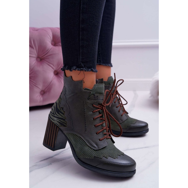 Women's Leather Boots Maciejka Green 03190-09 1