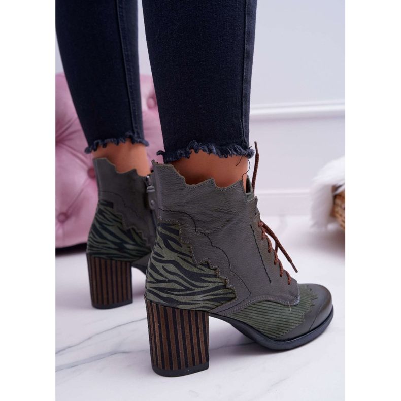 Women's Leather Boots Maciejka Green 03190-09 2