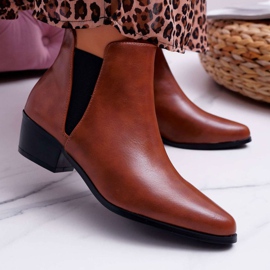 Women's flat boots Camel Murino brown 1