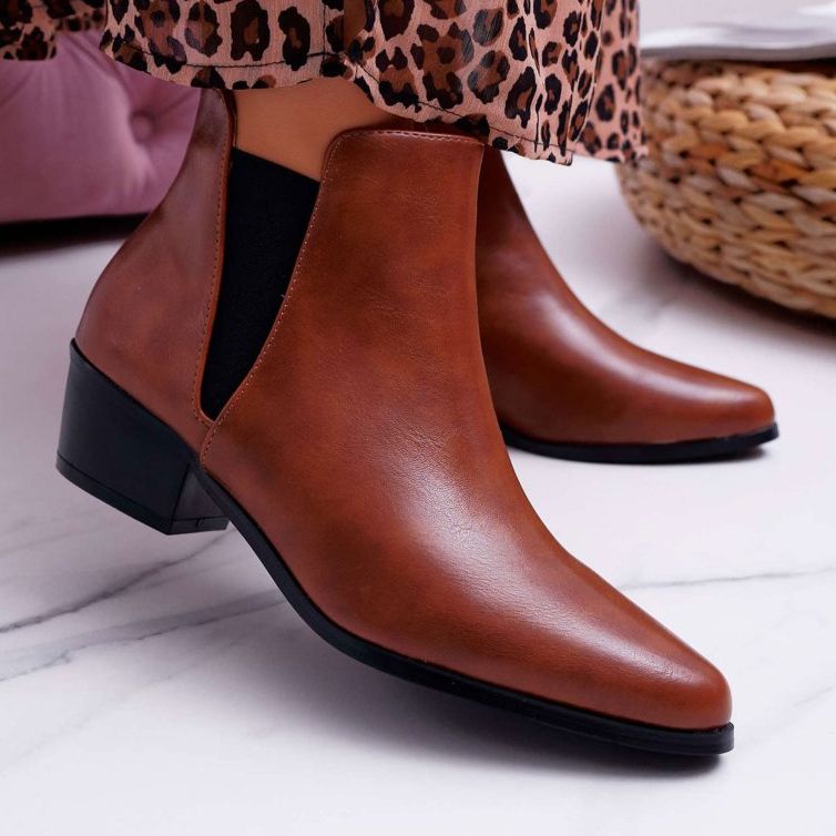 Women's flat boots Camel Murino brown 1