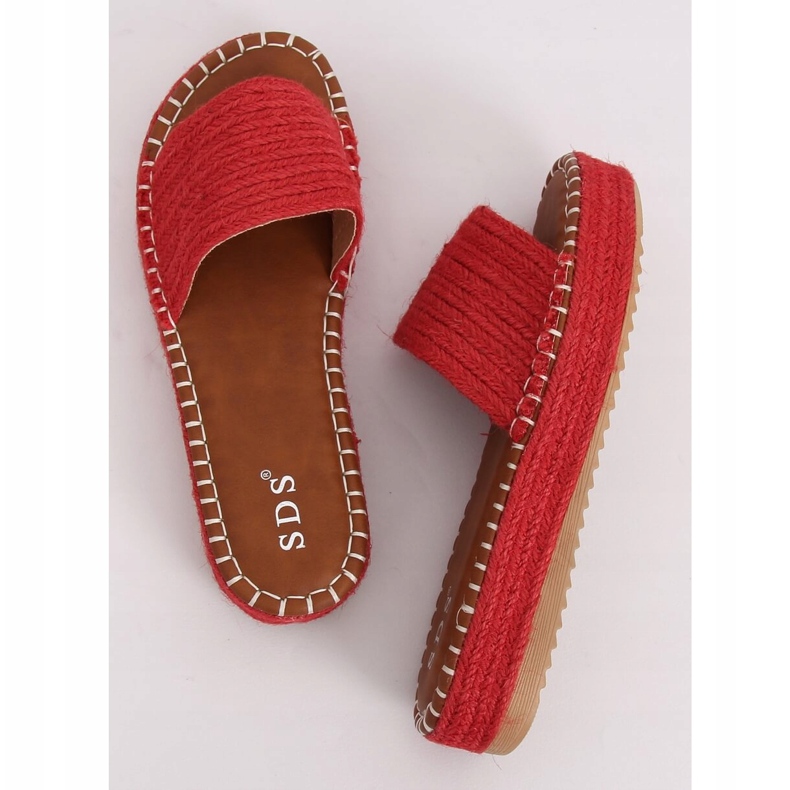 Red espadrilles slippers 7970-PL Red 1
