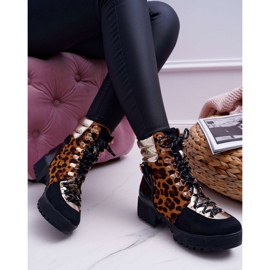 WIN Women's Boots Trappers Flat Heel Leopard print Move On black 2