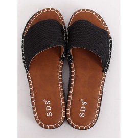 Black espadrilles slippers 7970-PL Black 1