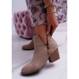 Bellucci Women's Boots On High Heel Suede Beige Farre 1