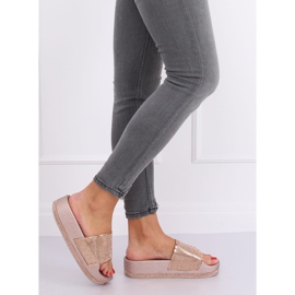 Champagne N-59 Champagne slippers on a thick sole multicolored yellow 2