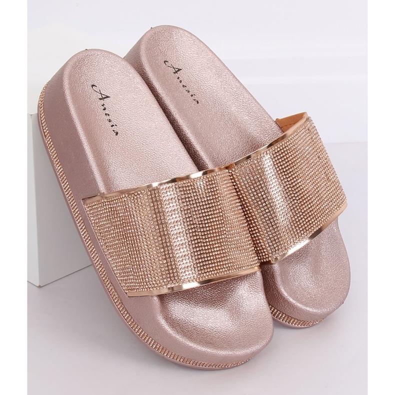 Champagne N-59 Champagne slippers on a thick sole multicolored yellow 1