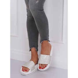 White N-59 White slippers on a thick sole grey 2