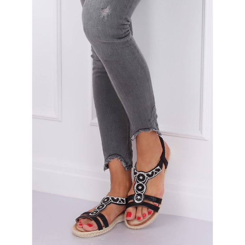 Black espadrilles sandals CO-78 Black 1