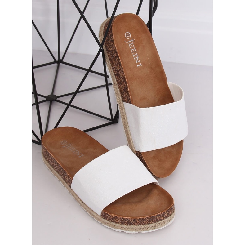 White espadrilles slippers 6130 White 2