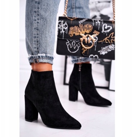 FW1 Women's boots on a heel Suede Black Sharks 1