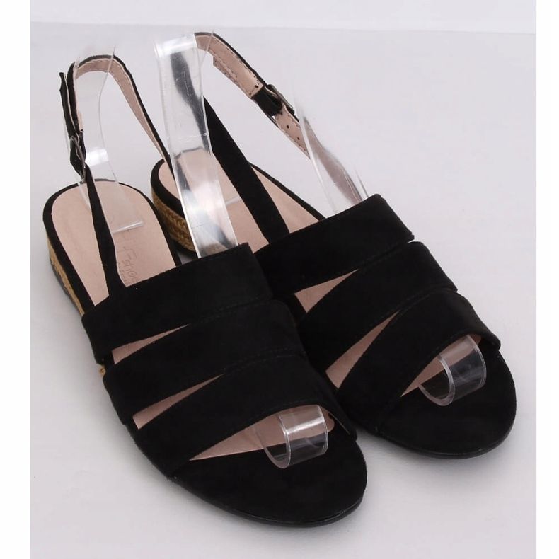 Black sandals espadrilles 9291 Negro 1
