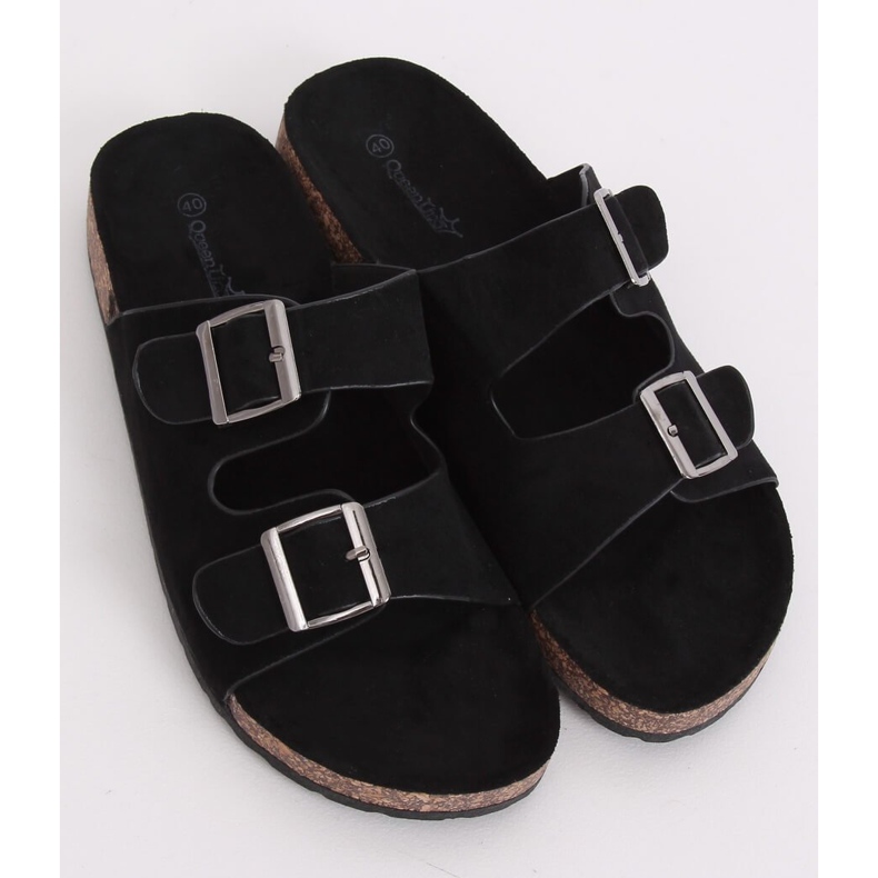 Black scholki slippers BL3100-SF Black 1