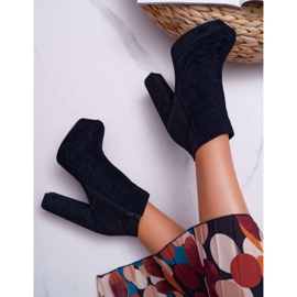 ADY Women's Boots on a Heel and Platform Suede Black Celinne 1