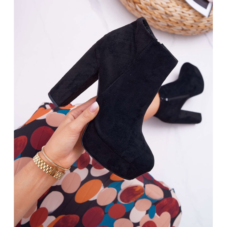 ADY Women's Boots on a Heel and Platform Suede Black Celinne 2