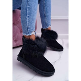 HAN Women's Snow Boots With Fur Suede Leather Black Memento 2 HAN Women's Snow Boots With Fur Suede Leather Black Memento 2