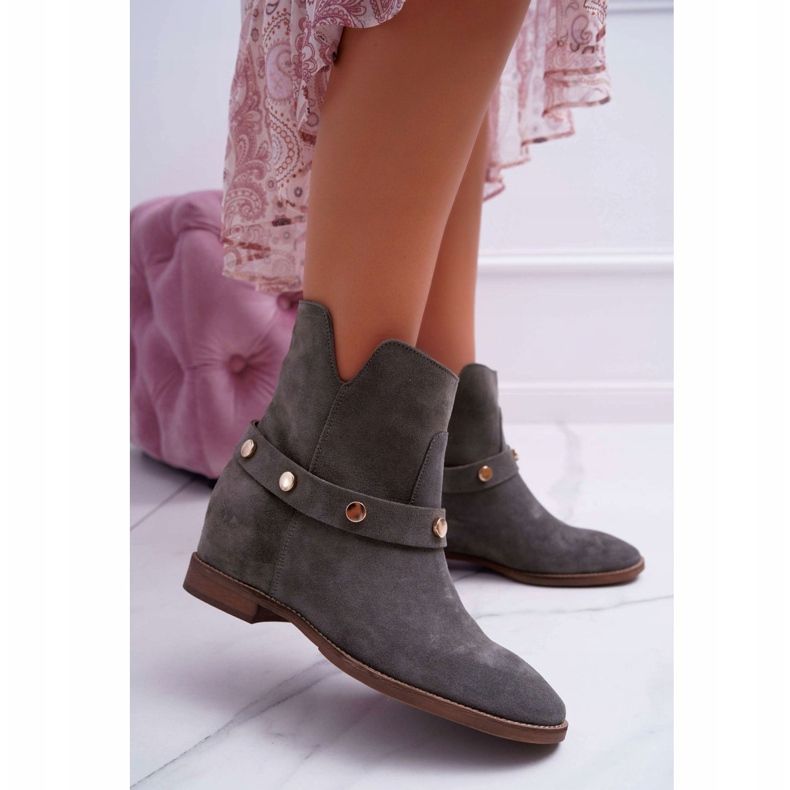 Women's Boots Laura Messi 1890 Suede leather Olive Darmah multicolored green 1