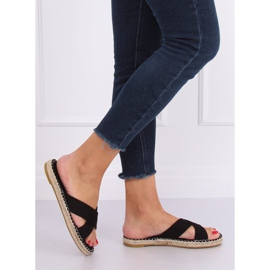 Black espadrilles slippers 499-35 Black 2