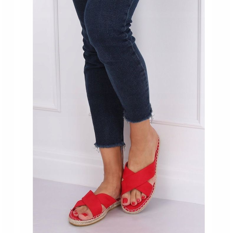 Red espadrilles slippers 499-35 Red 1