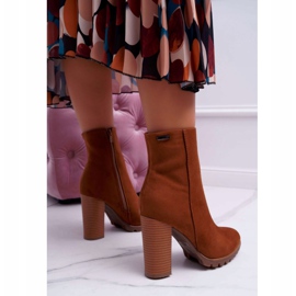 EVE Women's boots on a heel Suede Camel Cadillac brown 2