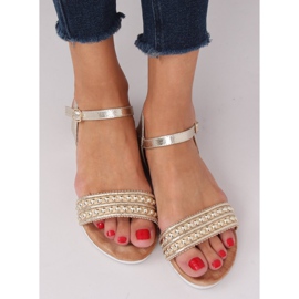 Gold women's sandals HT-68 Gold golden 1