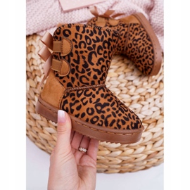 FRROCK Children's Snow Boots With Fur Leopard Fiona brown 1