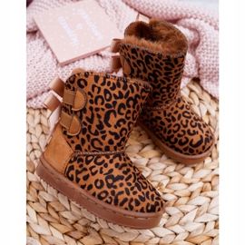 FRROCK Children's Snow Boots With Fur Leopard Fiona brown 2