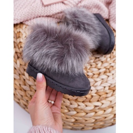 FRROCK Children's Snow Boots With Fur Gray Small Fox grey 1